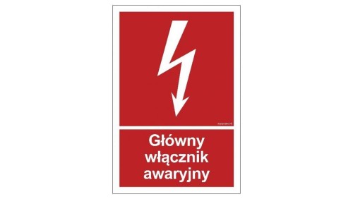 ZNAK - BC035 Główny włącznik awaryjny 50 x 74 cm PN - Płyta 1mm