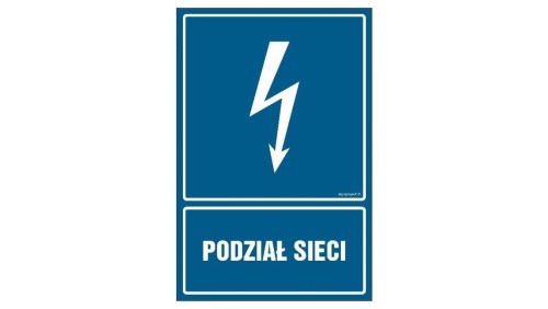 ZNAK - HG002 Podział sieci 7,5 x 10 cm PN - Płyta 1mm