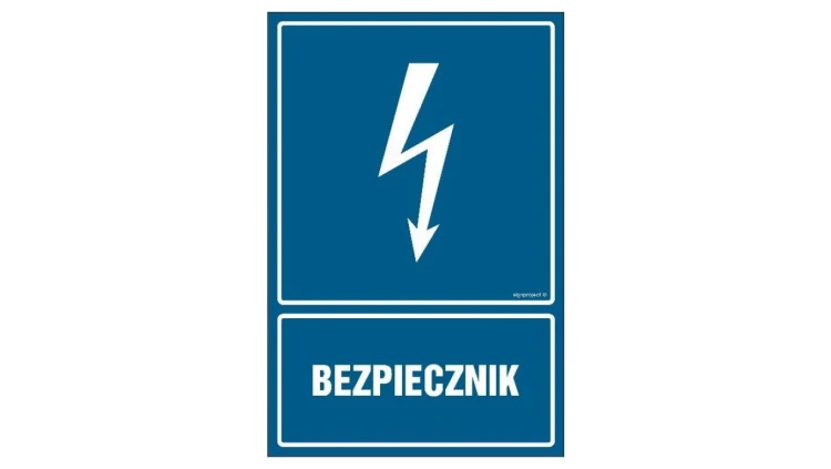 ZNAK - HG011 Bezpiecznik 50 x 75 cm PN - Płyta 1mm