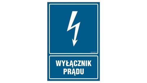 ZNAK - HG019 Wyłącznik prądu 7,5 x 10 cm FN - Folia samoprzylepna
