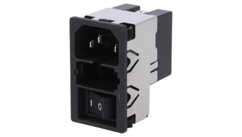 KMF1.1221.11Złącze zasilające AC gniazdo męskie 2A 250VAC IEC 60320 KMF