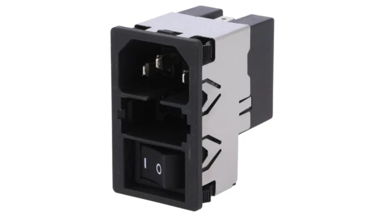 KMF1.1221.11Złącze zasilające AC gniazdo męskie 2A 250VAC IEC 60320 KMF