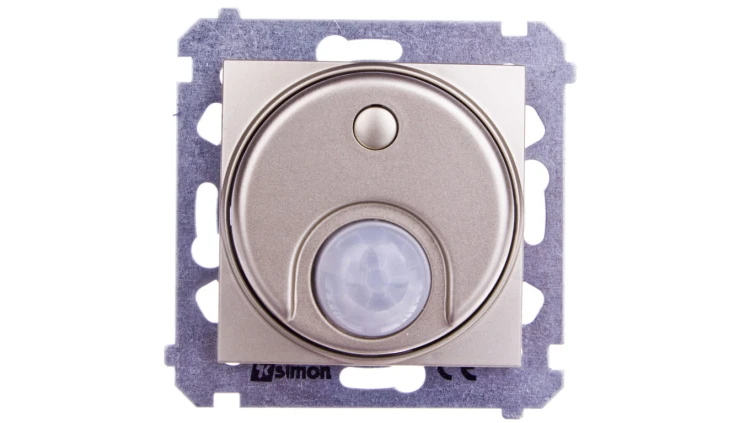 Simon 54 Łącznik z czujnikiem ruchu 20-500W złoty mat DCR10T.01/44