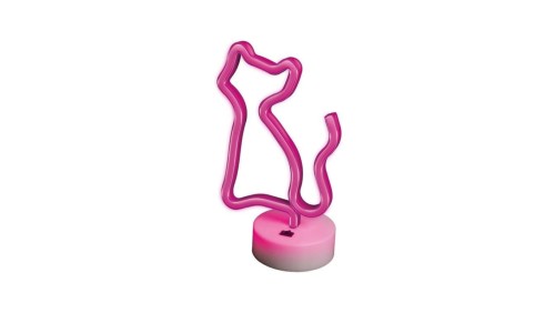 Neon na podstawce LED KOT róż FSNE02 Forever Light