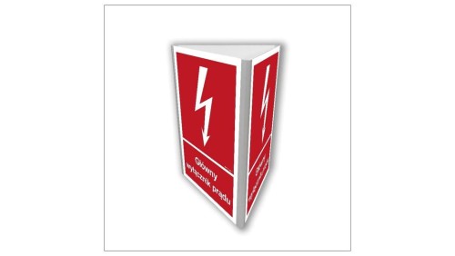 ZNAK - BC808 Główny wyłącznik prądu (3D dościenny) 15 x 22,5 cm PN - Płyta 1mm