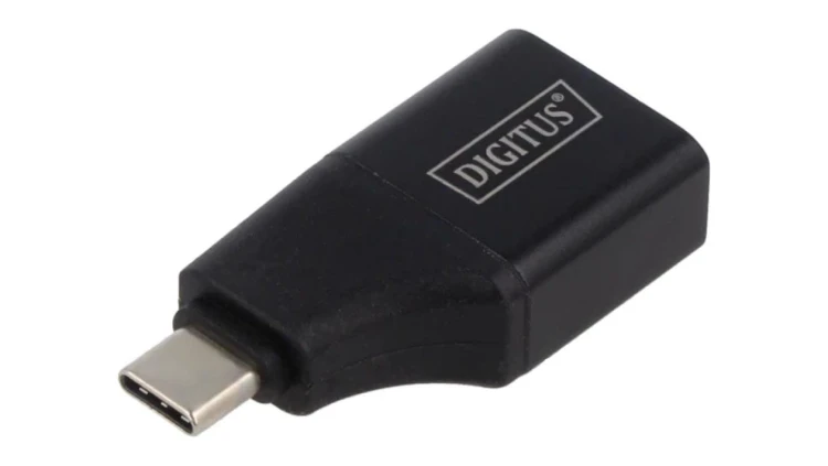 AK-300450-000-S Adapter HDMI gniazdo USB C wtyk złocony czarny