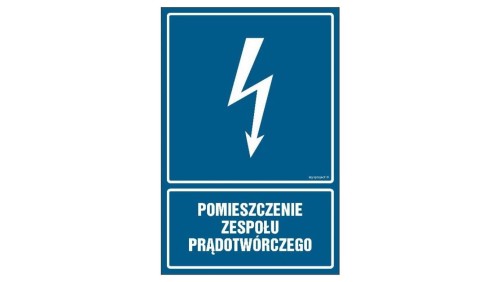 ZNAK - HG035 Pomieszczenie zespołu prądotwórczego 7,5 x 10 cm FN - Folia samoprzylepna