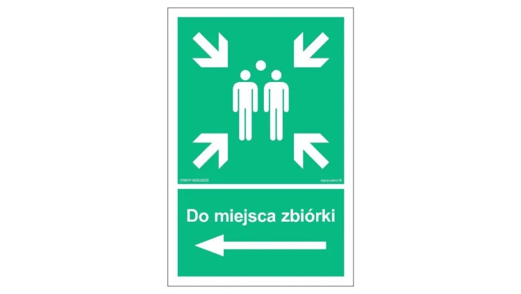ZNAK - AC040 W razie pożaru zbić szybę 100 x 50 cm KS - Folia podłogowa foto.