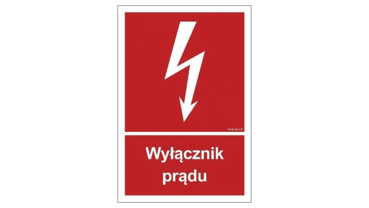 ZNAK - BC007 Wyłącznik prądu 10 x 14,8 cm KN - Folia podłogowa
