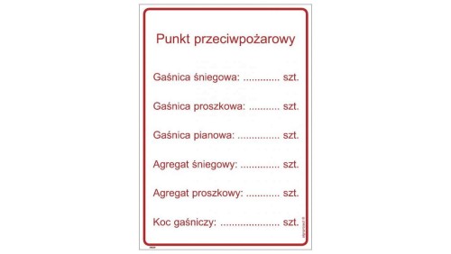 ZNAK - DB031 Punkt przeciwpożarowy 24,5 x 35 cm HN - Płyta TD-flex 0,4mm