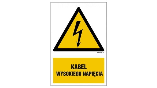 ZNAK - HA005 Kabel wysokiego napięcia 50 x 75 cm FN - Folia samoprzylepna