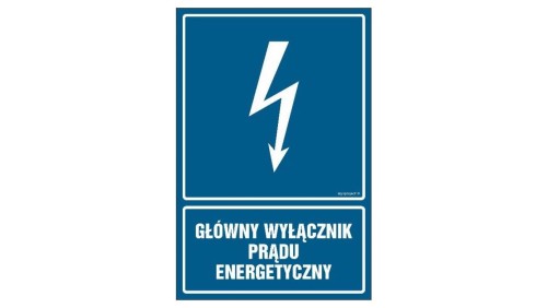 ZNAK - HG015 Główny wyłącznik energetyczny prądu 7,5 x 10 cm FN - Folia samoprzylepna