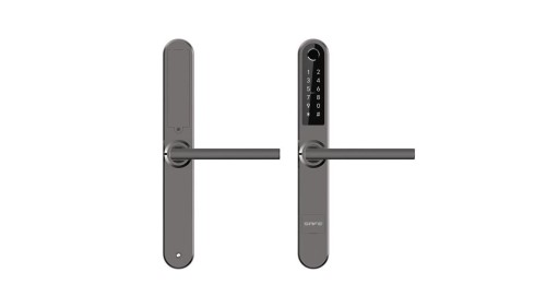 Elektroniczny zamek do drzwi SmartLock RCF SLIM grafitowy sz=38mm (13,56Mhz Mifare, kod PIN, odcisk palca, Bluetooth)