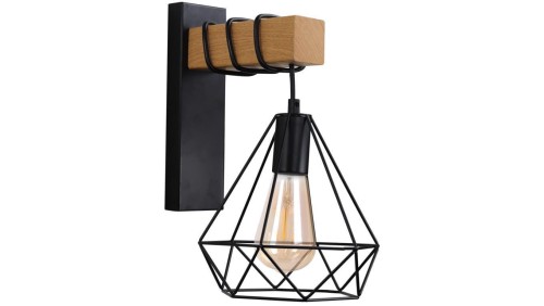 Kinkiet Ścienny Lampa VIGO E27 Drewno Czarny Goldlux