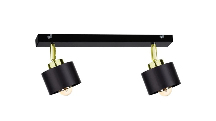 Spot nowoczesny 2xE27 SIMPLY BLACK/GOLD