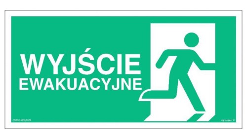 ZNAK - AC129 Wyjście ewakuacyjne w prawo 100 x 50 cm FS - Folia samoprzylepna foto.