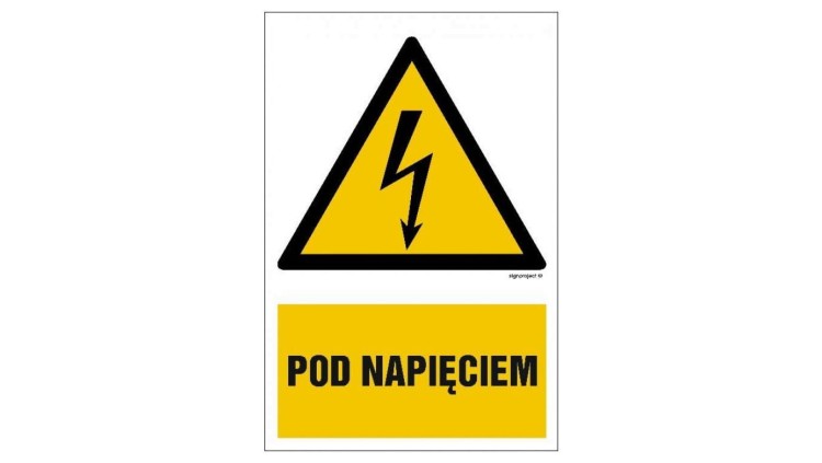 ZNAK - HA007 Niebezpieczeństwo dla życia przy dotknięciu przewodów 70 x 105 cm PN - Płyta 1mm