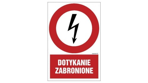 ZNAK - HC008 Dotykanie zabronione 7,5 x 10 cm FN - Folia samoprzylepna