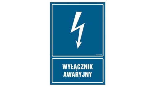 ZNAK - HG032 Wyłącznik awaryjny 7,5 x 10 cm FN - Folia samoprzylepna