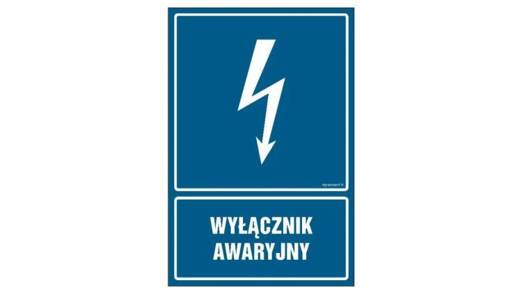 ZNAK - HG032 Wyłącznik awaryjny 7,5 x 10 cm FN - Folia samoprzylepna