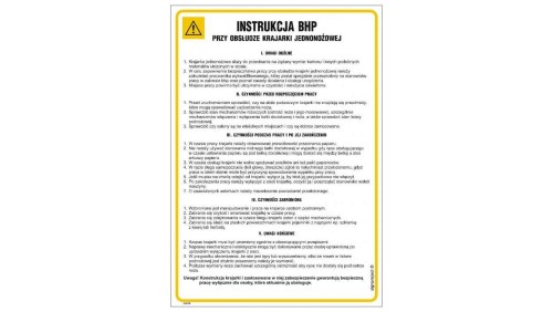 ZNAK - IAA24 Instrukcja BHP przy obsłudze maszyny offsetowej 24,5 x 35 cm PN - Płyta 1mm