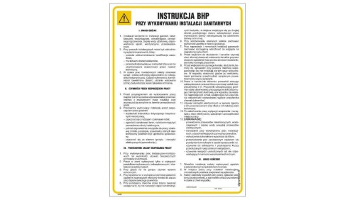 ZNAK - IAF10 Instrukcja BHP przy robotach elektrycznych na budowie 24,5 x 35 cm PN - Płyta 1mm