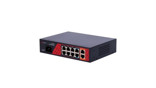 Przełącznik Hi-PoE 10-portowy 120W 8xPoE 2x Gigabit uplink 6xPoE 30W 2xHi-PoE 60W AI Watchdog SF-SW1008HIPOE-H-120