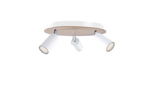 Spot nowoczesny 3x GU10 EYE WHITE WOOD