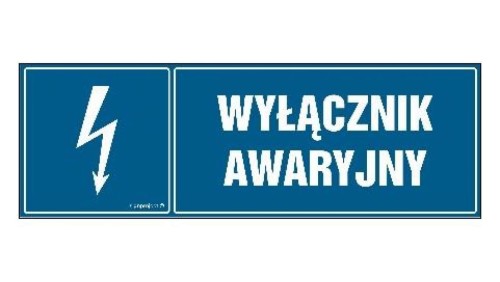 ZNAK - HH032 Wyłącznik awaryjny 15 x 5 cm FN - Folia samoprzylepna