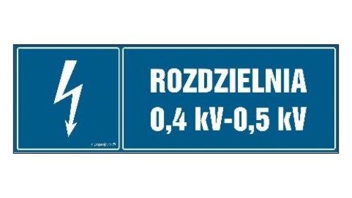 ZNAK - HI006 Rozdzielnia 0.4 kV 45 x 15 cm PN - Płyta 1mm