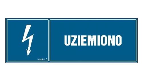ZNAK - HH003 Uziemiono 15 x 5 cm FN - Folia samoprzylepna