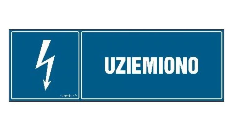 ZNAK - HH003 Uziemiono 15 x 5 cm FN - Folia samoprzylepna