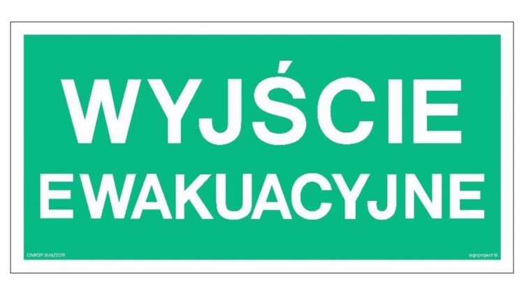 ZNAK - AA001 Wyjście ewakuacyjne 60 x 30 cm KS - Folia podłogowa foto.