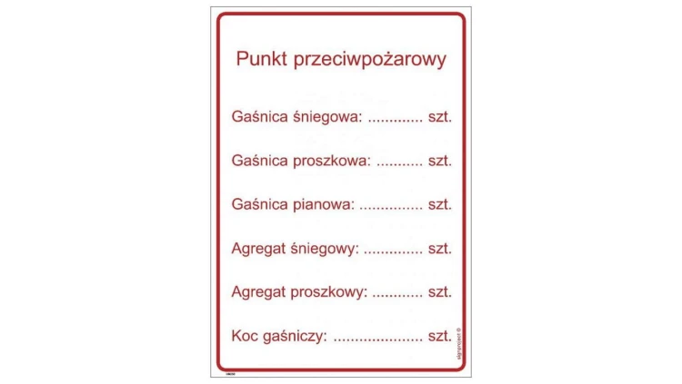 ZNAK - DB031 Punkt przeciwpożarowy 24,5 x 35 cm FN - Folia samoprzylepna