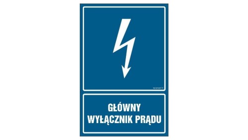 ZNAK - HG013 Główny wyłącznik budynku 70 x 105 cm PN - Płyta 1mm