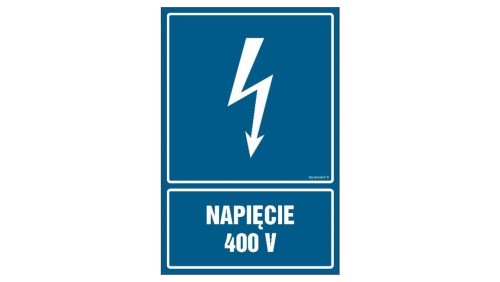 ZNAK - HG059 Napięcie 400 V 70 x 105 cm FN - Folia samoprzylepna