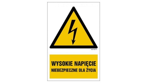 ZNAK - HA003 Wysokie napięcie 70 x 105 cm PN - Płyta 1mm