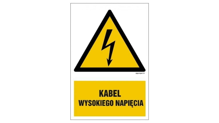 ZNAK - HA005 Kabel wysokiego napięcia 30 x 45 cm FN - Folia samoprzylepna