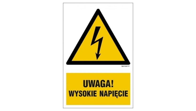 ZNAK - HA015 Niebezpieczne napięcie dotykowe 70 x 105 cm PN - Płyta 1mm