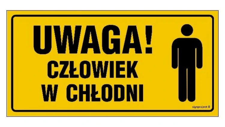 ZNAK - NC024 Obiekt klimatyzowany 90 x 30 cm PN - Płyta 1mm