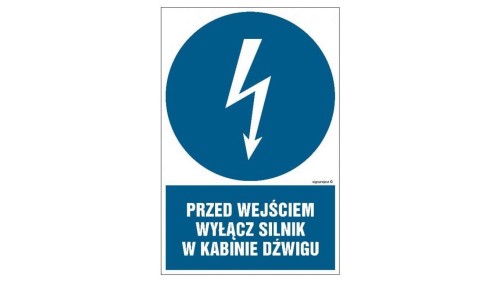 ZNAK - HE007 Przed wejściem rozładuj wysokie napięcie 70 x 105 cm PN - Płyta 1mm