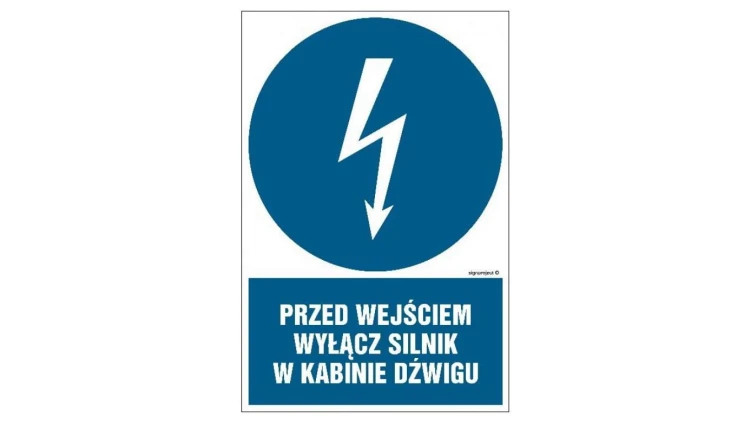 ZNAK - HE007 Przed wejściem rozładuj wysokie napięcie 70 x 105 cm PN - Płyta 1mm