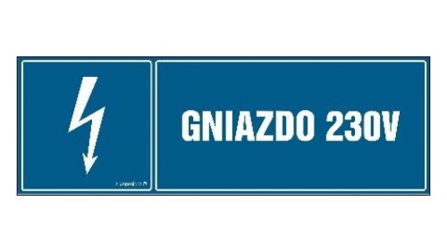 ZNAK - HH036 Gniazdo 230 V 45 x 15 cm FN - Folia samoprzylepna