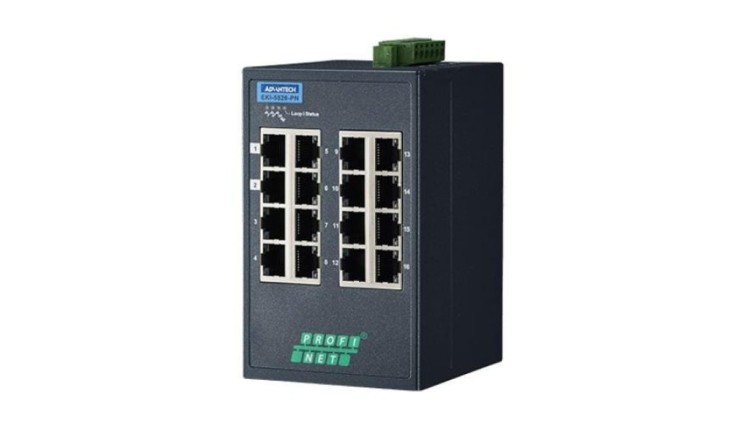 Przemysłowy zarządzalny switch PROFINET - 16 portów Fast Ethernet 10/100Mb/s EKI-5526I-PN-AE