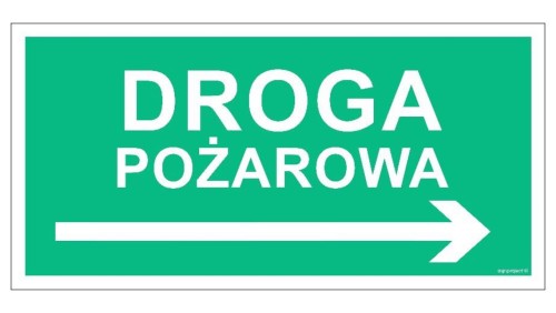 ZNAK - AC078 Droga pożarowa w prawo 40 x 20 cm PS - Płyta 1mm foto.