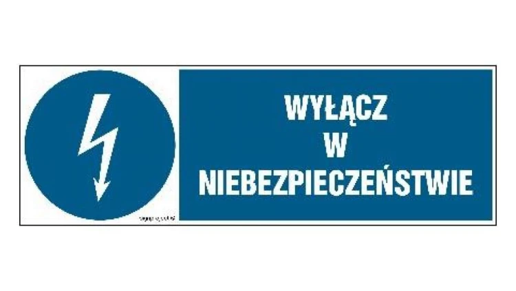 ZNAK - HE022 Wyłącz zbędne oświetlenie 70 x 105 cm PN - Płyta 1mm