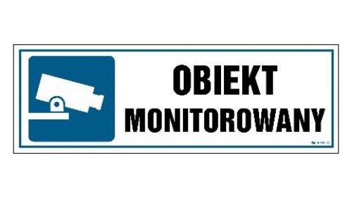 ZNAK - NC023 Obiekt monitorowany 15 x 5 cm FN - Folia samoprzylepna