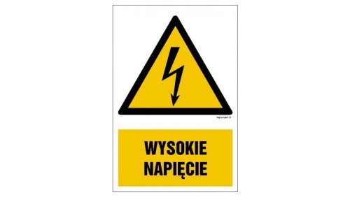 ZNAK - HA002 Napięcie niebezpieczne dla życia 70 x 105 cm PN - Płyta 1mm