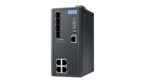 Zarządzalny switch - 4 porty Fast Ethernet, 4 porty gigabit SFP EKI-7708E-4F-AE