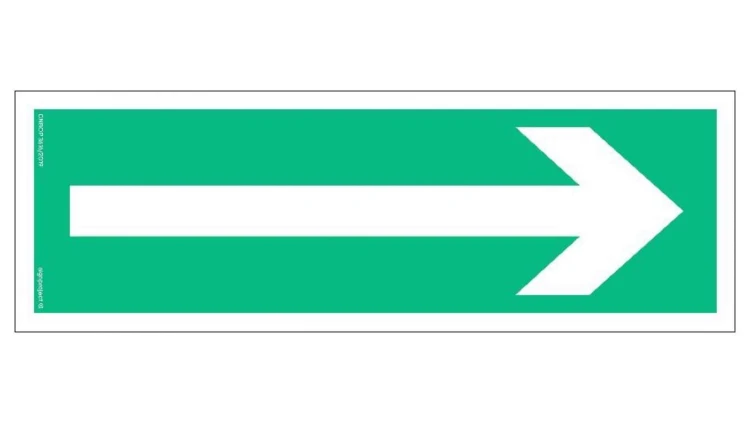 ZNAK - AA008 Kierunek drogi ewakuacyjnej 60 x 20 cm FS - Folia samoprzylepna foto.